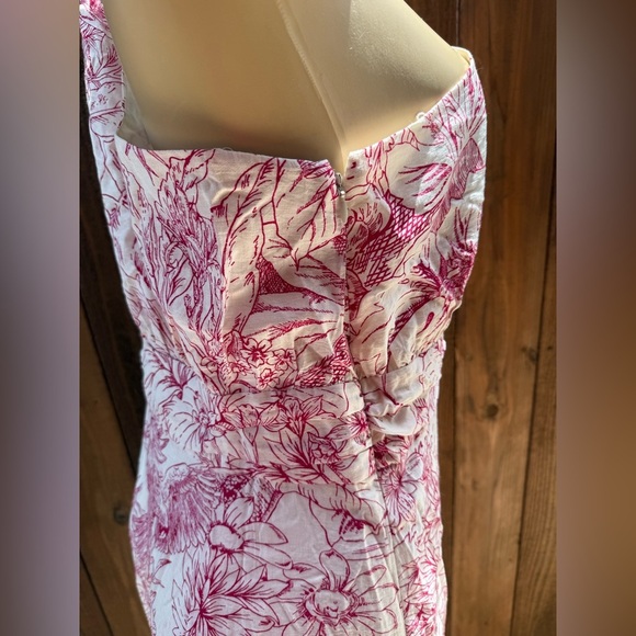 Express Pink and White Ruffled One Shoulder Sundress - Picture 4 of 6